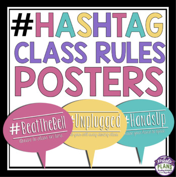 hashtags posters class rules