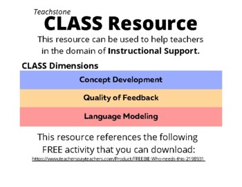 CLASS Resource - Language Modeling, Concept Development, Quality of Feedback