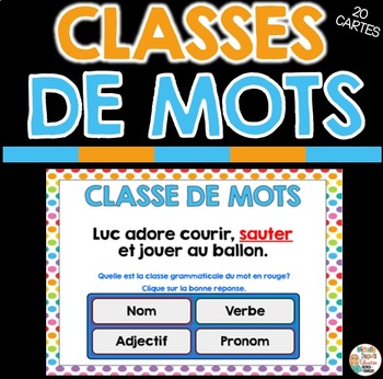 Preview of CLASSE DE MOTS - FRENCH BOOM CARDS™️  French Distance Learning