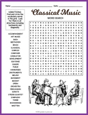 CLASSICAL MUSIC Word Search Puzzle Worksheet Activity
