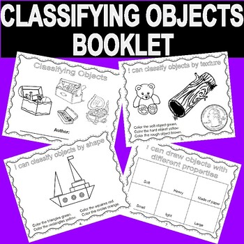 Preview of Classifying objects by size, shape, texture & color - Booklet -English & Spanish