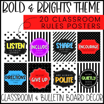 CLASSROOM DECOR - Classroom Rules & Expectations | BOLD & BRIGHT Theme