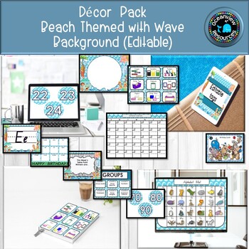 Preview of CLASSROOM DECOR I BEACH THEME I labels, signs, posters and charts