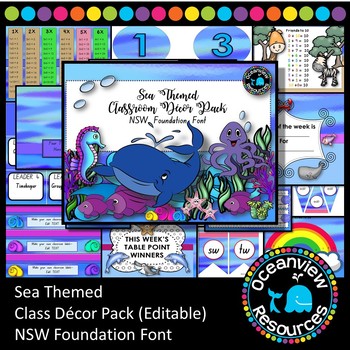 Preview of CLASSROOM DECOR I SEA THEMED I labels, signs, posters and charts