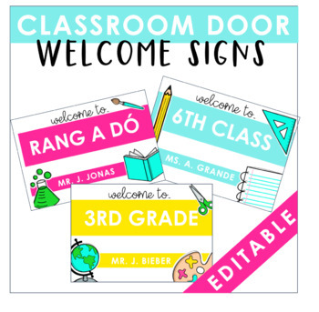 Preview of CLASSROOM DOOR WELCOME SIGNS *FREE*