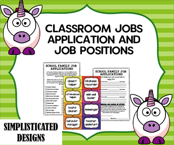 Preview of CLASSROOM JOB APPLICATION AND JOB POSITIONS