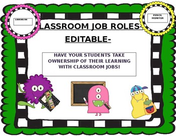 Preview of CLASSROOM JOBS - EDITABLE