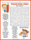 CLASSROOM JOBS Word Search Puzzle Worksheet Activity