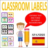 CLASSROOM LABELS IN SPANISH - WITH PICTURES AND EDITABLE VERSIONS