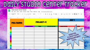 Preview of CLASSROOM MANAGEMENT: Digital Choice Based Art Center Tracker