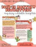 CLASSROOM MONTHLY NEWSLETTERS 24-25 | EDITABLE TEMPLATE | 