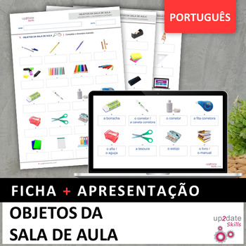 Preview of CLASSROOM OBJECTS in Portuguese Picture Dictionary with digital activity