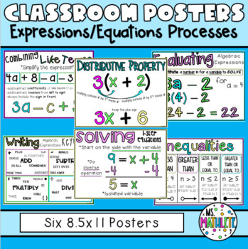 Preview of CLASSROOM POSTERS:  Expressions/Equations Processes