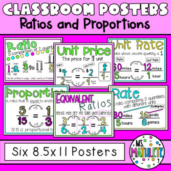 Preview of CLASSROOM POSTERS:  Ratios & Proportions