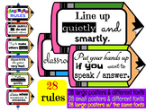 CLASSROOM RULES  (28 RULES/POSTERS) PENCIL THEME