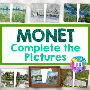 Preview of CLAUDE MONET Complete the Picture Cards Activity, Famous Artists