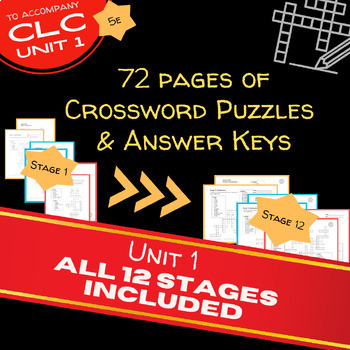 Preview of CLC Latin - Unit 1 Crossword Bundle (PDFs)