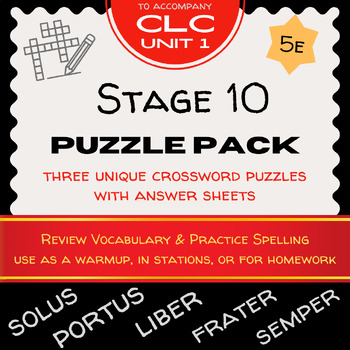 Preview of CLC Stage 10 Crossword Puzzle Pack - Cambridge Latin