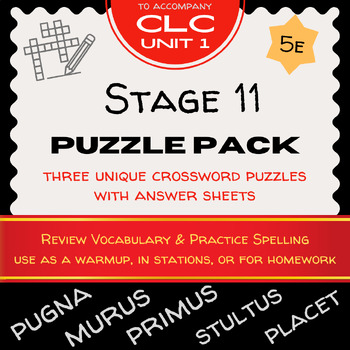 Preview of CLC Stage 11 Crossword Puzzle Pack - Cambridge Latin