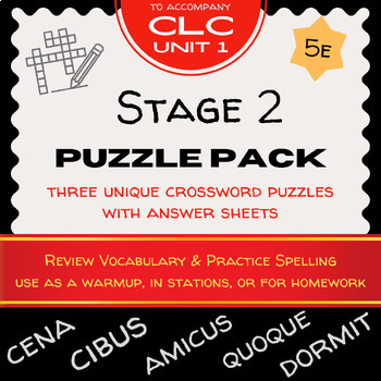 Preview of CLC Stage 2 Crossword Puzzle Pack - Cambridge Latin