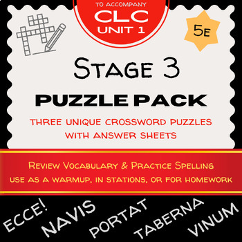 Preview of CLC Stage 3 Crossword Puzzle Pack - Cambridge Latin