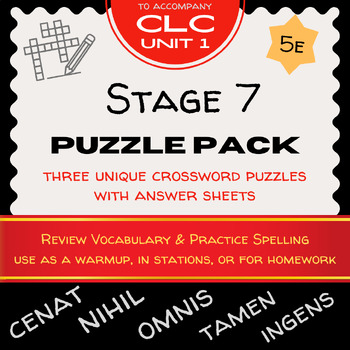 Preview of CLC Stage 7 Crossword Puzzle Pack - Cambridge Latin