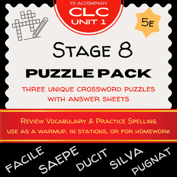 Preview of CLC Stage 8 Crossword Puzzle Pack - Cambridge Latin