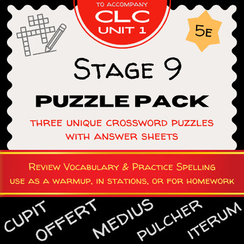 Preview of CLC Stage 9 Crossword Puzzle Pack - Cambridge Latin