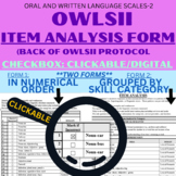 CLICKABLE CHECKBOX FORM: OWLS-II Oral and Written Language
