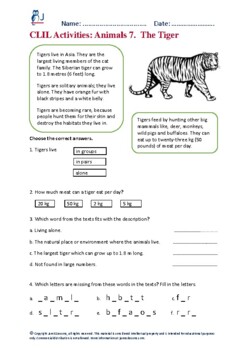 Wild animals - CLIL Readers