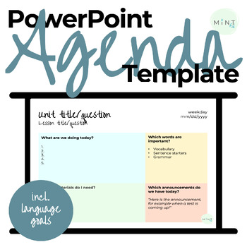 CLIL lesson agenda template by MINTful Classroom | TPT