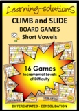 CLIMB and SLIDE - 16 Board Games - Consonants+Short Vowels