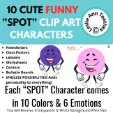CLIP ART CUTE Colorful "FUNNY/LAUGHING" Emotion “SPOT” Cha