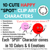 CLIP ART CUTE Colorful "HAPPY" Emotion “SPOT” Character  f