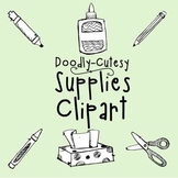 CLIP ART - Doodly-Cutesy - School Supplies