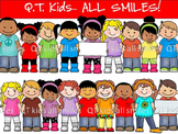 CLIP ART - QT Kids - ALL SMILES! - Personal and Commercial use