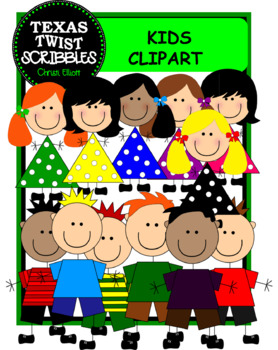 Preview of KIDS CLIPART BOYS and GIRLS {Texas Twist Scribbles}