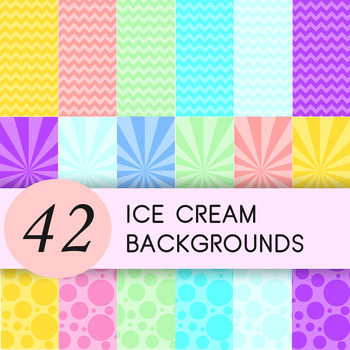 Preview of CLIPART: 42 ICE CREAM FLAVORED BACKGROUNDS (DIGITAL PAPER PATTERNS)
