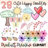 CLIPART Cute Happy Doodles | Clipart | For All Grades | Fo