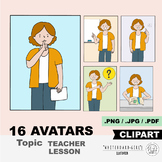 CLIPART Set of Teacher giving lessons x 16