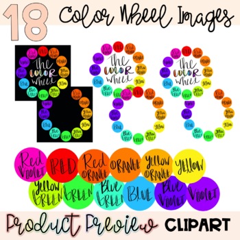 Preview of CLIPART: The Color Wheel | Clipart | For All Grades | Color | Art | FCS, FACS