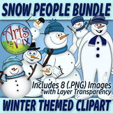 CLIPART - "Winter Snow People" - Snowman - PNG clipart BUN