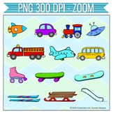 CLIPART: Zoom! 300dpi PNGs of planes, trains, cars and mor