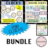 Cliparts BUNDLE - 298 Clocks and Digital Clocks