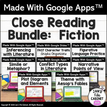 Preview of CLOSE READING BUNDLE FICTION Interactive Google Apps Lessons and Activities