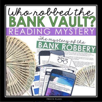 Preview of Close Reading Mystery Inference Text Evidence Activity - Who Robbed the Bank?