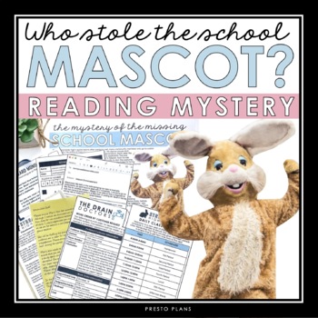 Preview of Close Reading Mystery Inference Activity - Who Stole the Bunny Mascot?