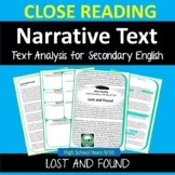 CLOSE READING Worksheet NARRATIVE TEXT English Comprehensi