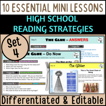 Preview of CLOSE READING skills for MIDDLE & HIGH SCHOOL - inferencing - critical thinking