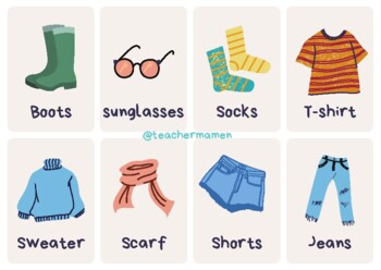 60 clothing flashcards for kids! 60 items of clothing to learn with your  kids!